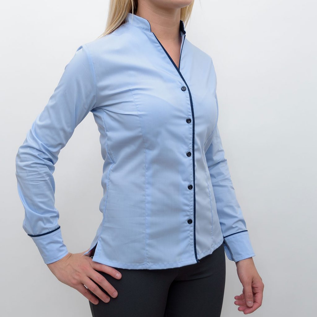 CAMISA-ELASTIZADA-CUELLO-MAO-CELESTE-CON-VIVOS-AZUL-MARINO-MANGA-LARGA-2