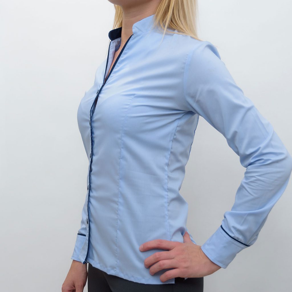 CAMISA-ELASTIZADA-CUELLO-MAO-CELESTE-CON-VIVOS-AZUL-MARINO-MANGA-LARGA-3